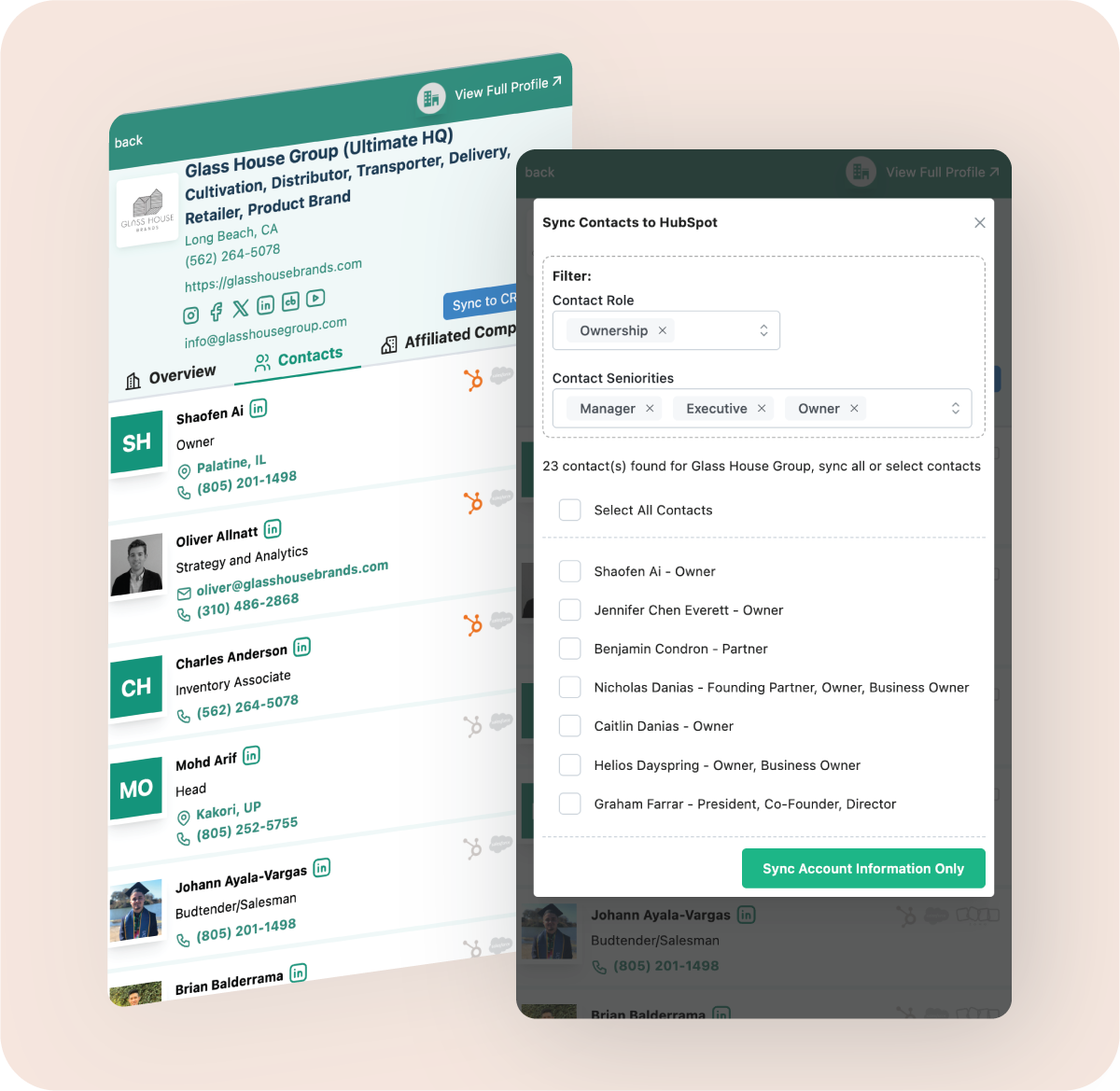 Emerald Intel Chrome Extension Hubspot Sync